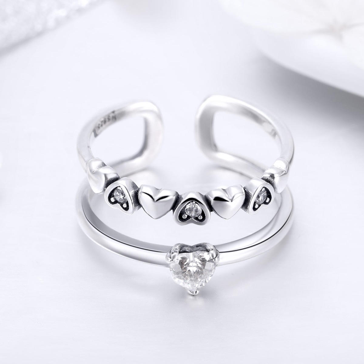 Heart Shaped Silver Ring