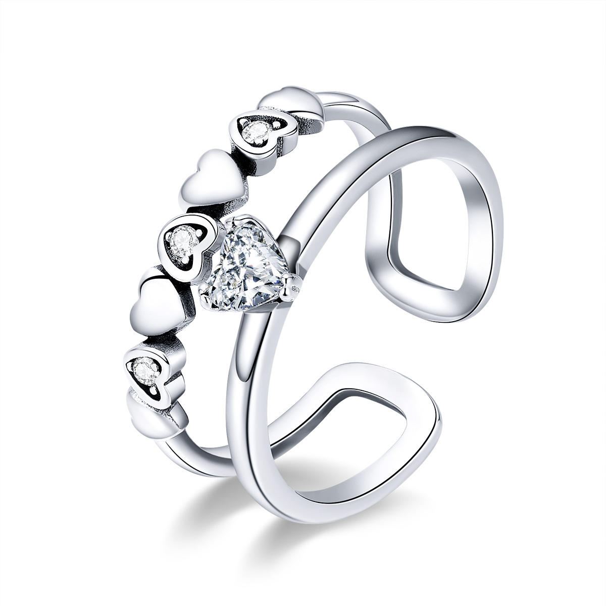 Heart Shaped Silver Ring
