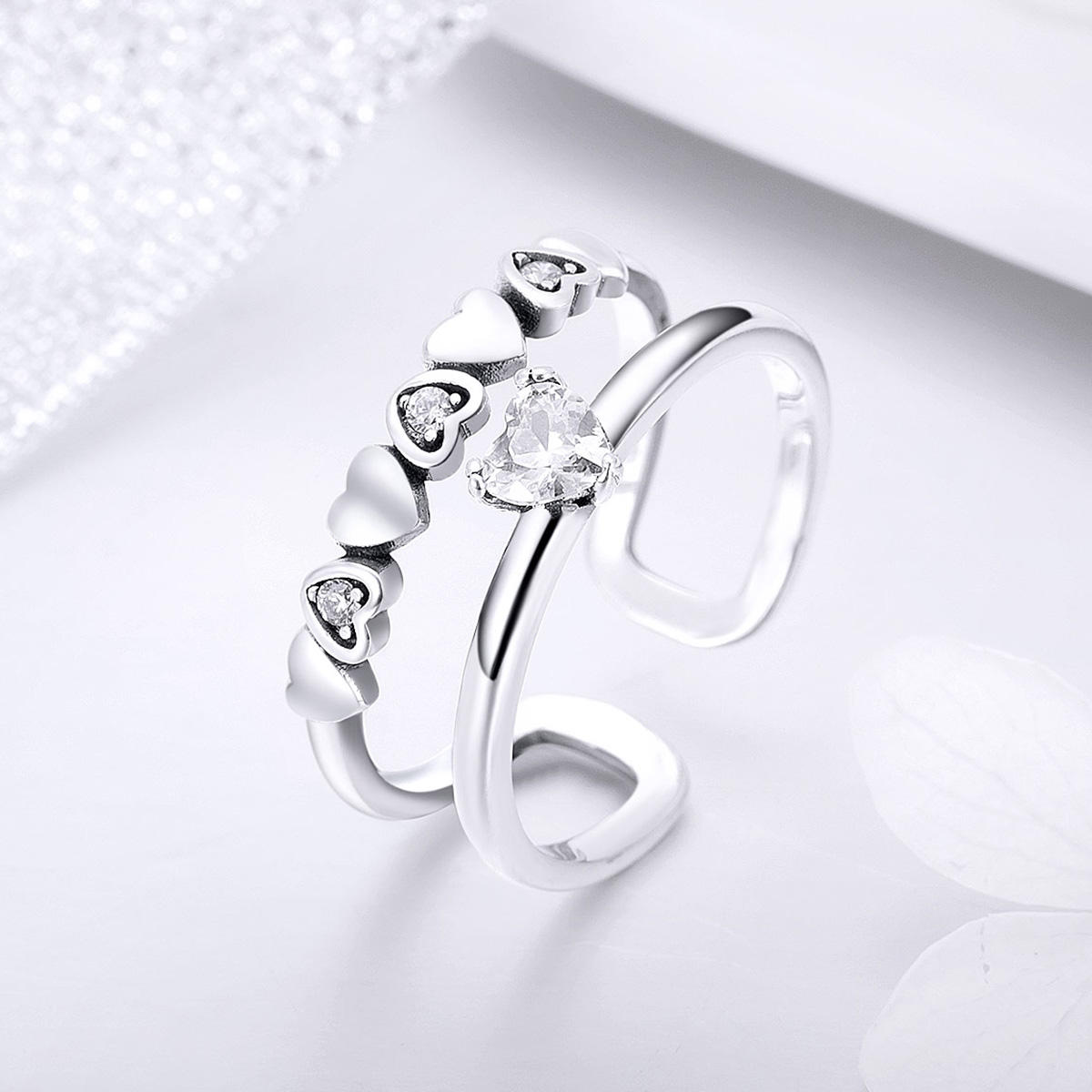 Heart Shaped Silver Ring