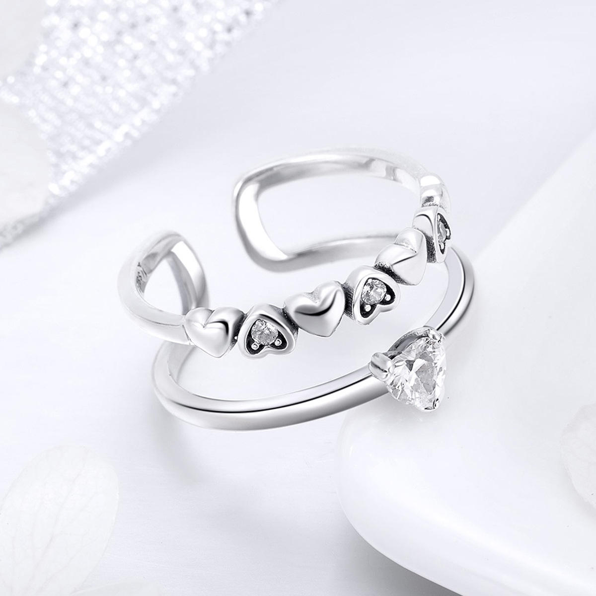 Heart Shaped Silver Ring