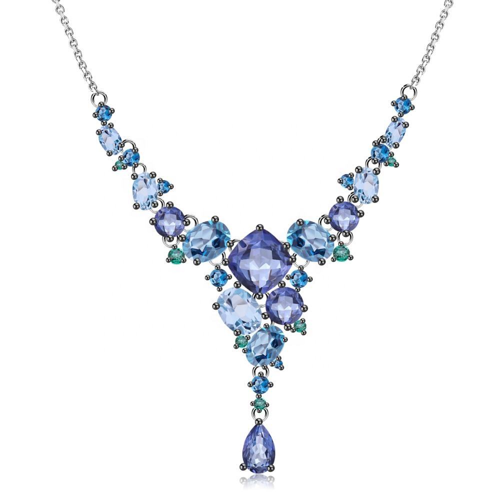 Elegant Blue Gemstone Necklace