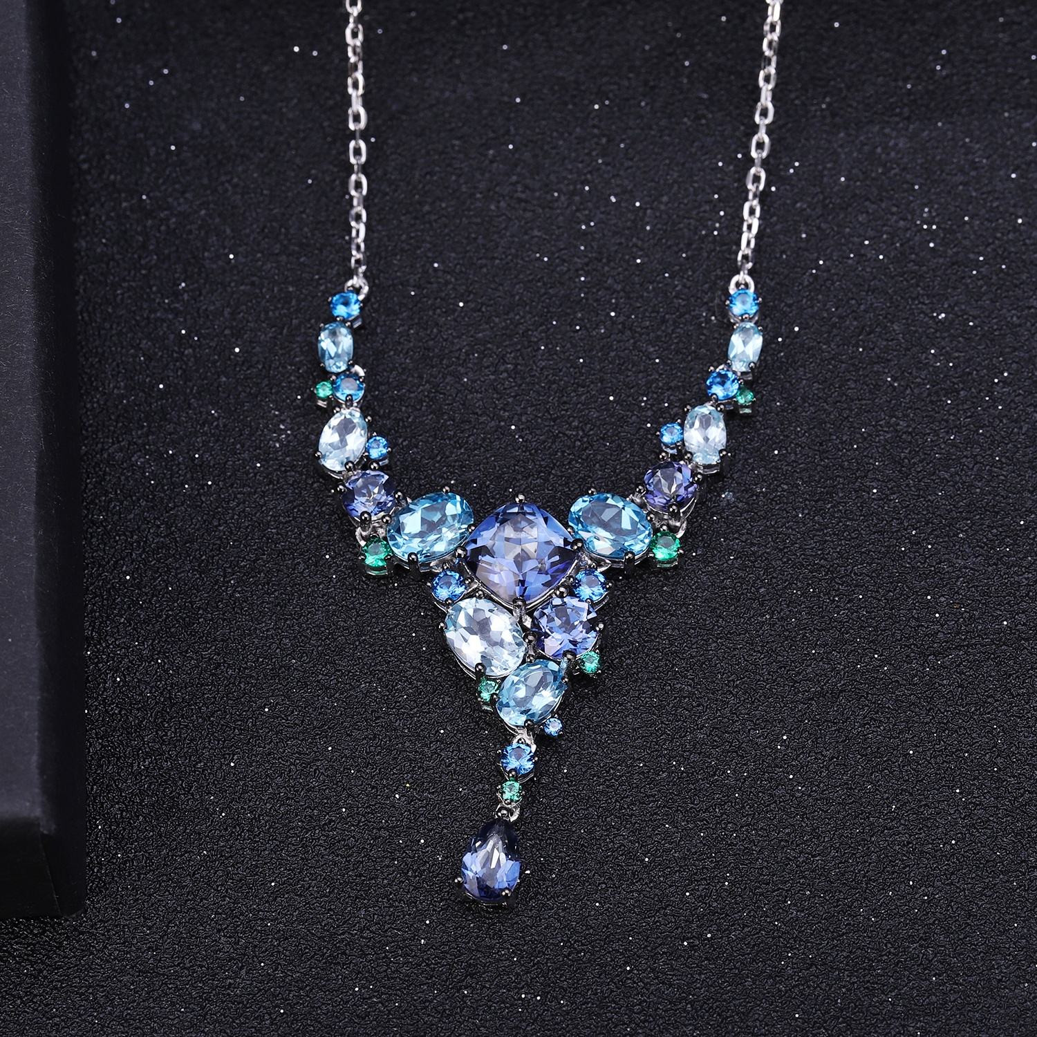 Elegant Blue Gemstone Necklace