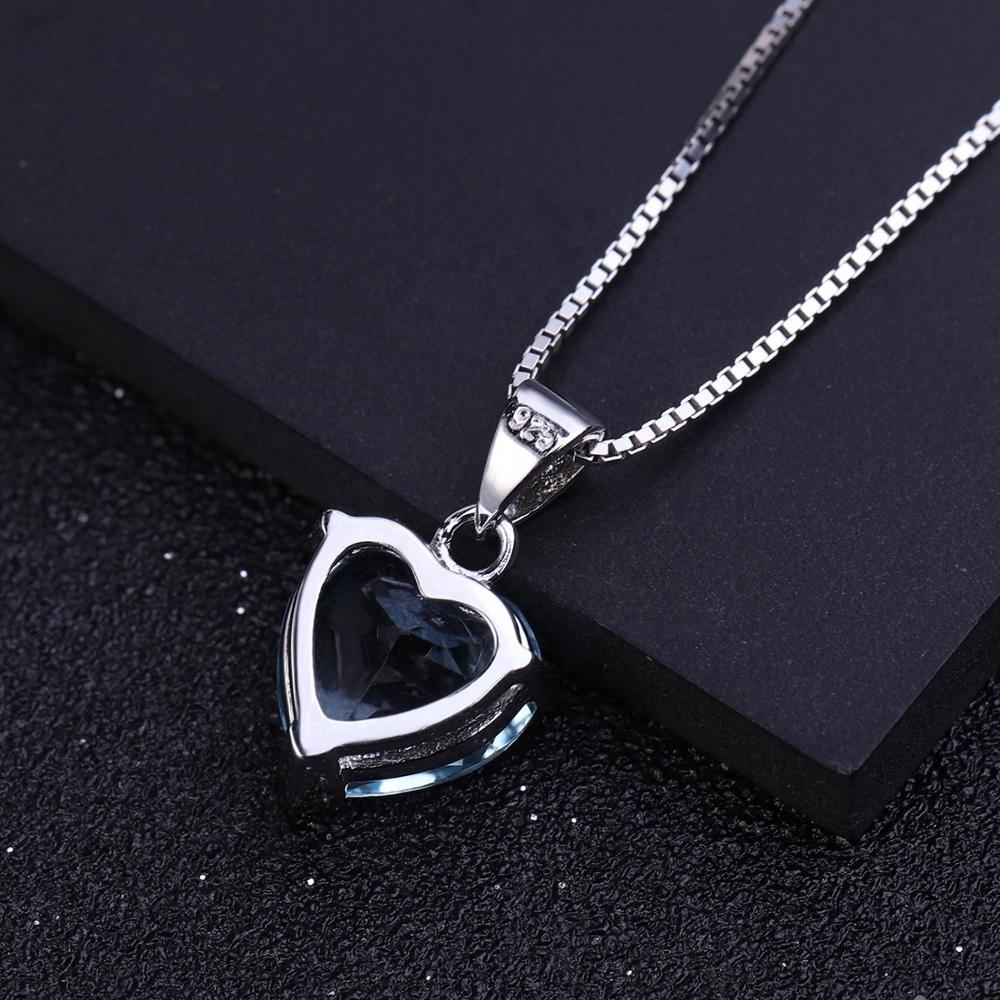 Heart-shaped Blue Crystal Pendant Necklace