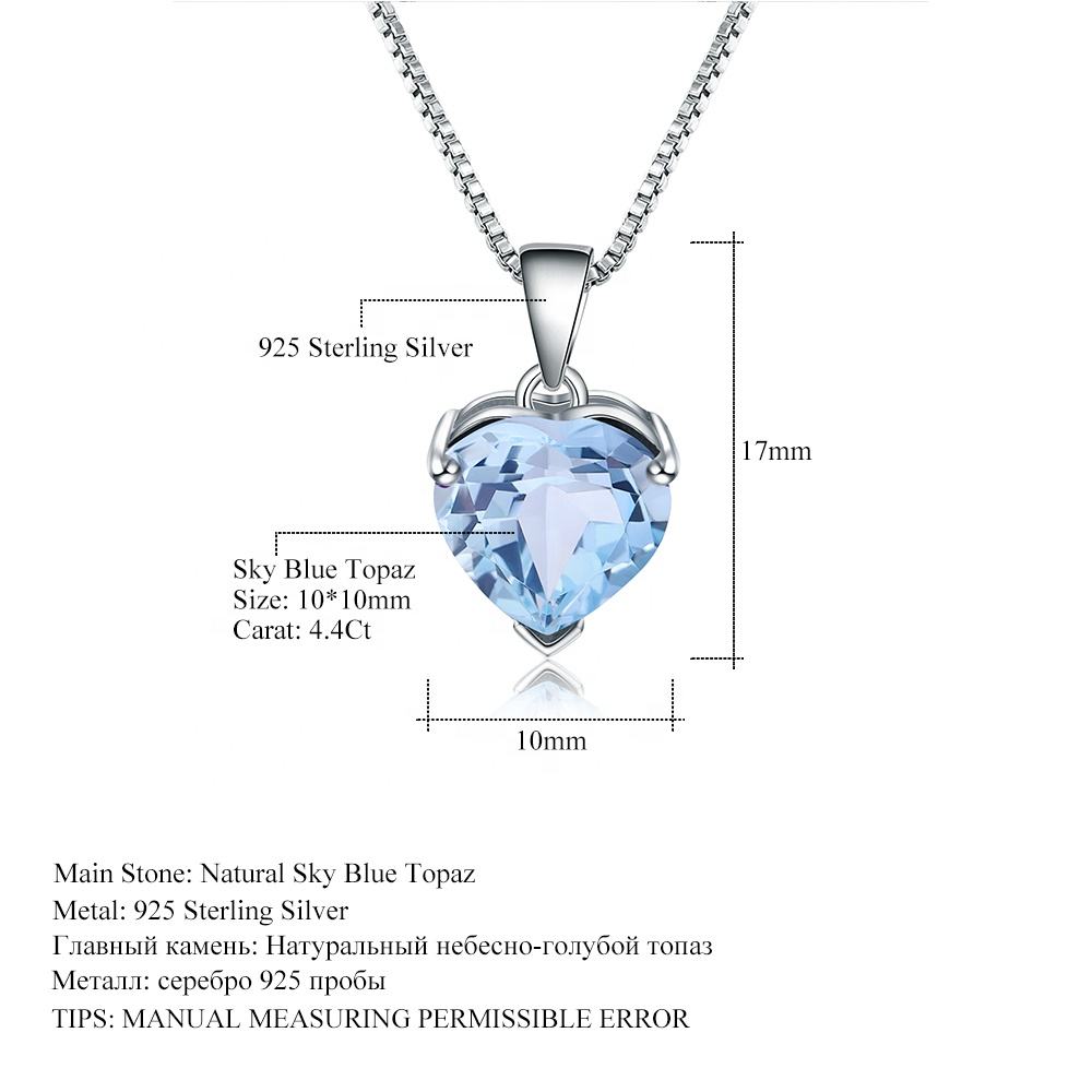 Heart-shaped Blue Crystal Pendant Necklace