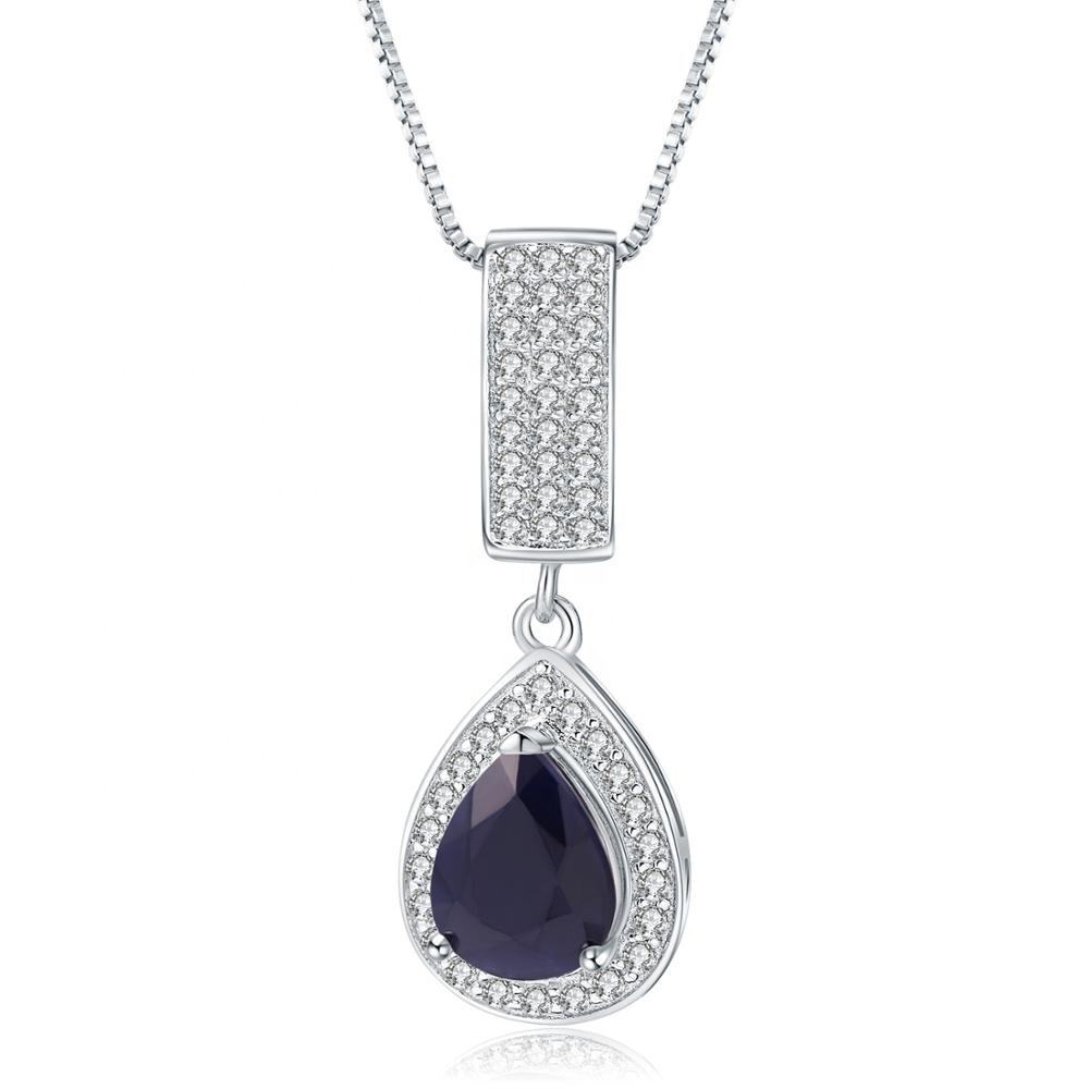 Natural Sapphire Pendant Necklace