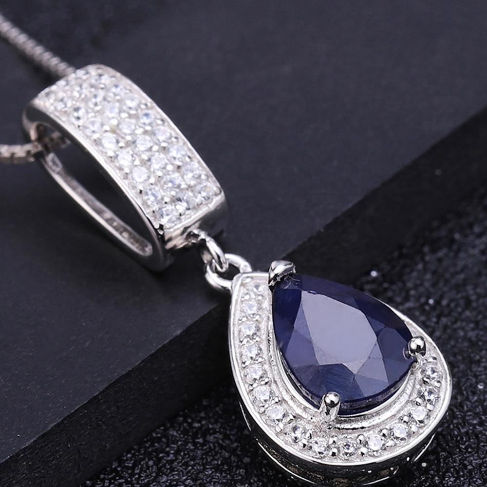 Natural Sapphire Pendant Necklace