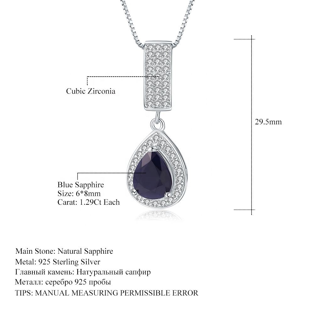 Natural Sapphire Pendant Necklace