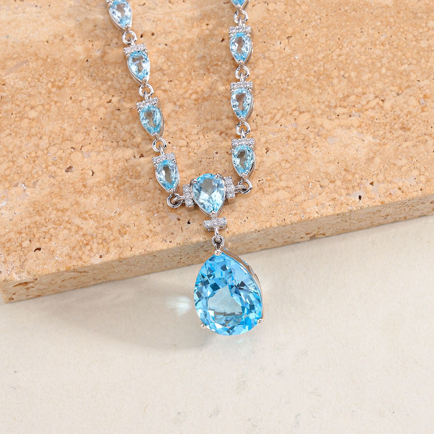 Elegant Blue Topaz Necklace