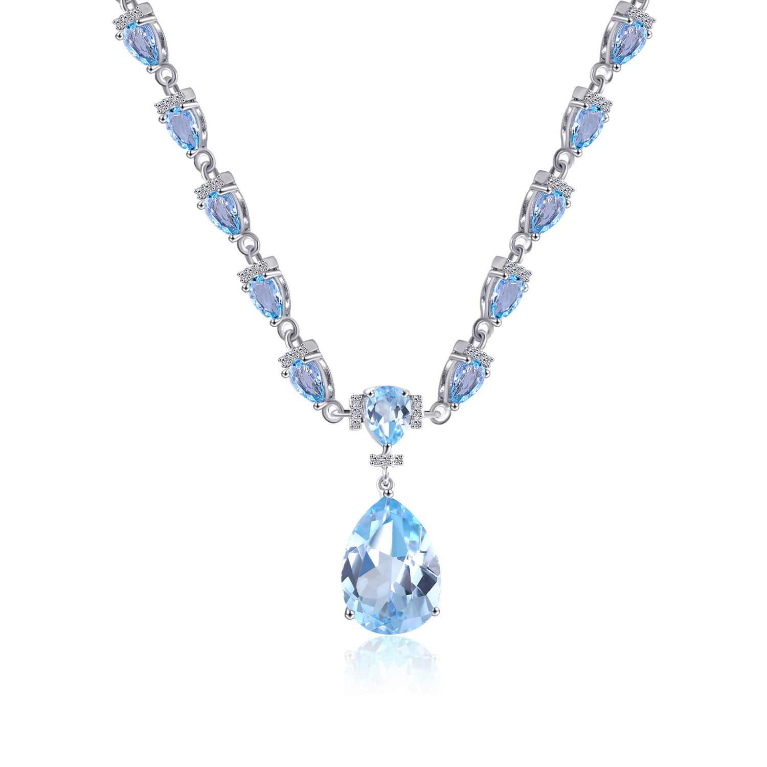 Elegant Blue Topaz Necklace