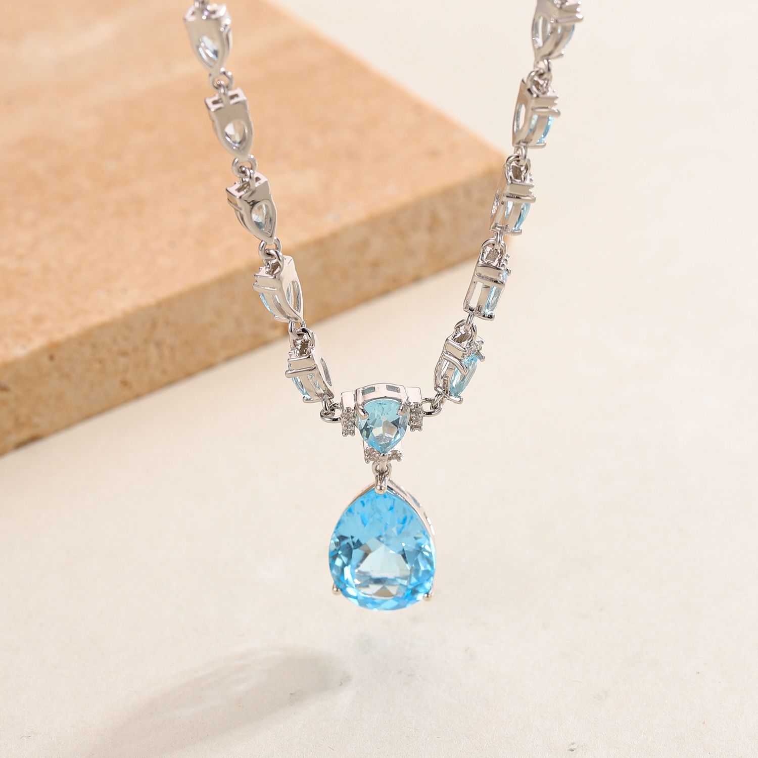 Elegant Blue Topaz Necklace