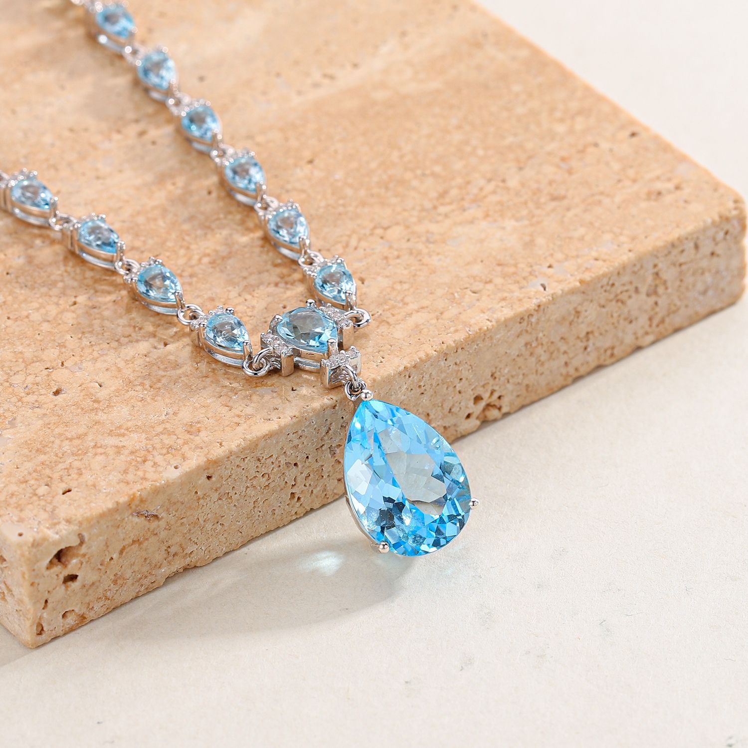 Elegant Blue Topaz Necklace