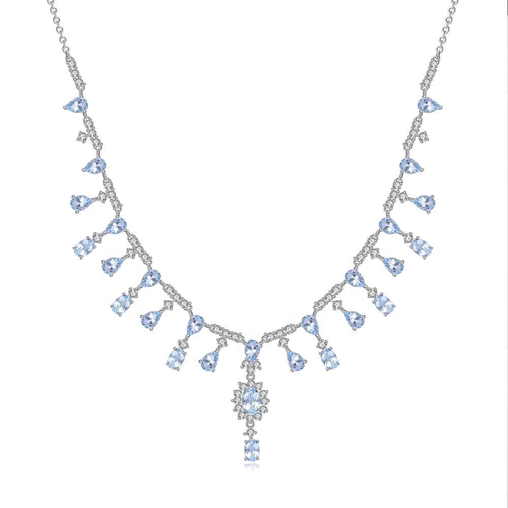 Elegant Sky Blue Topaz Necklace