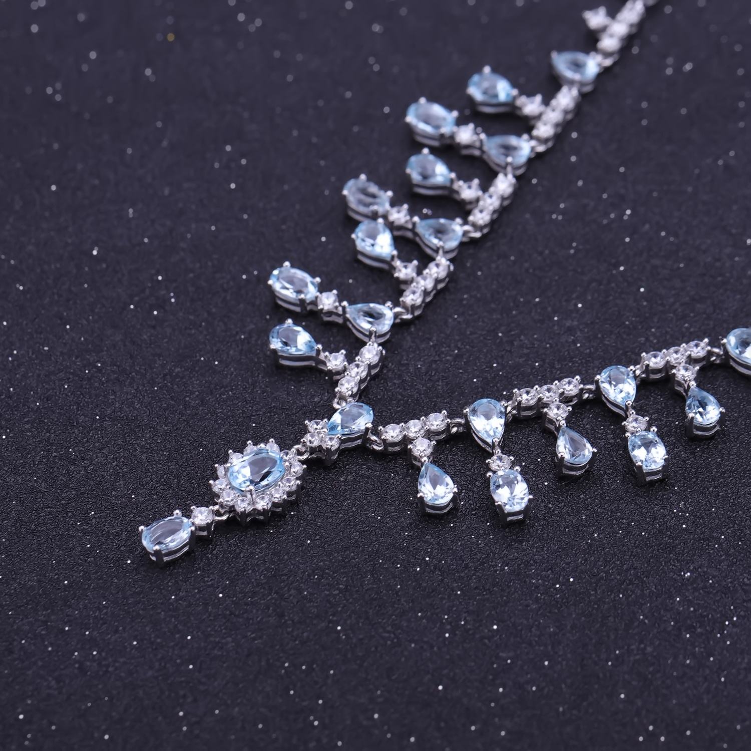Elegant Sky Blue Topaz Necklace