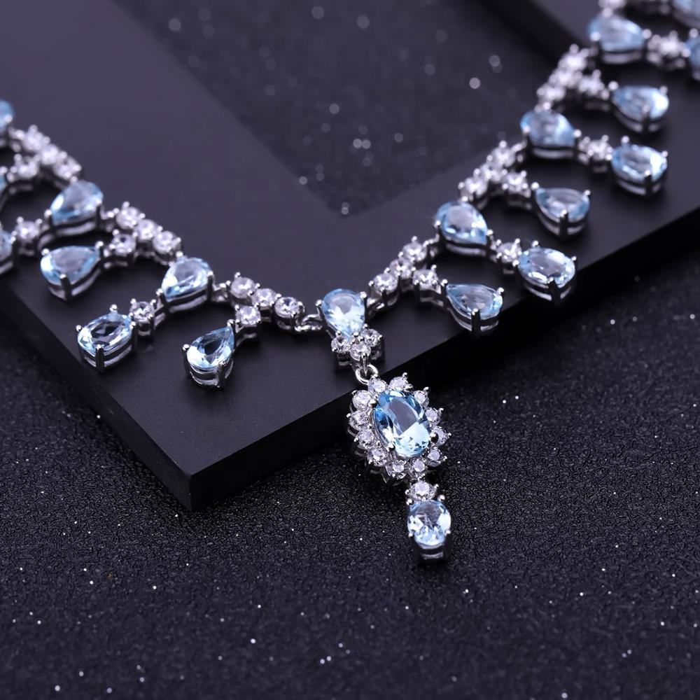 Elegant Sky Blue Topaz Necklace