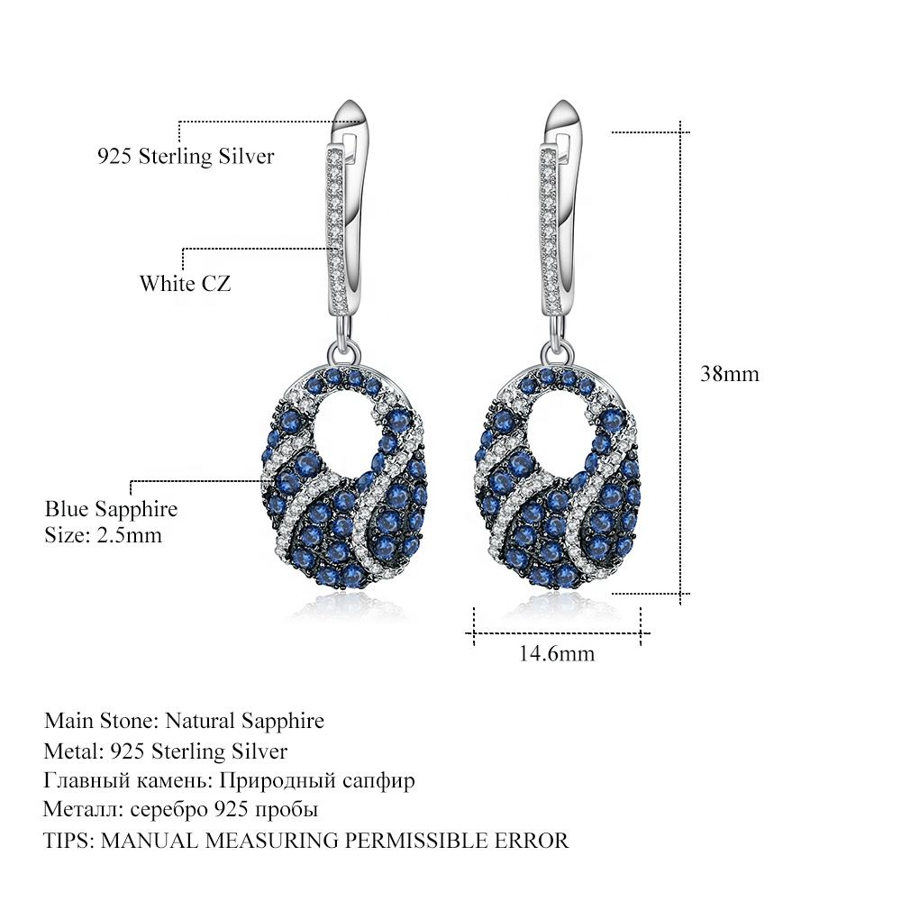 925 Sterling Silver Sapphire Earrings