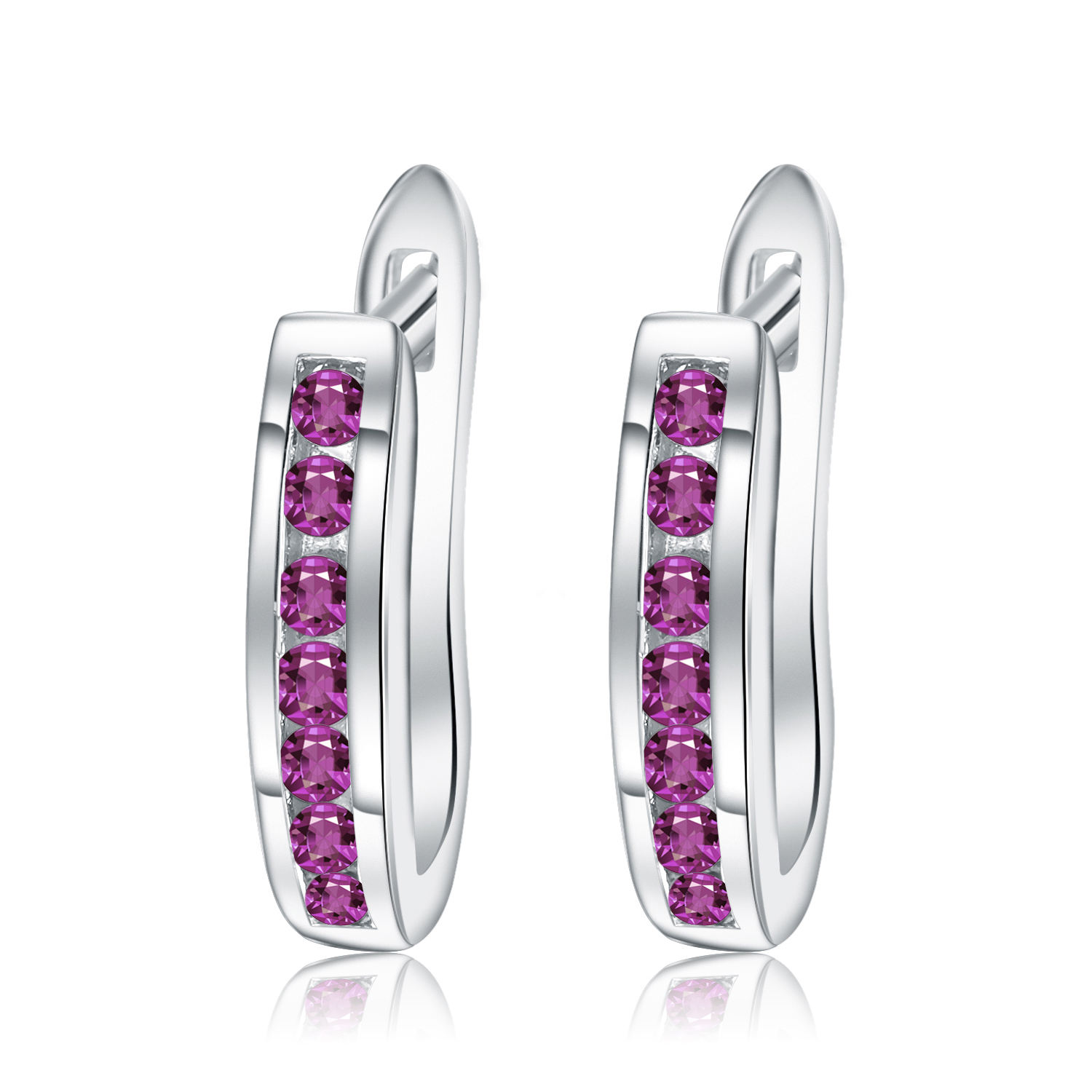 Garnet Sterling Silver Earrings