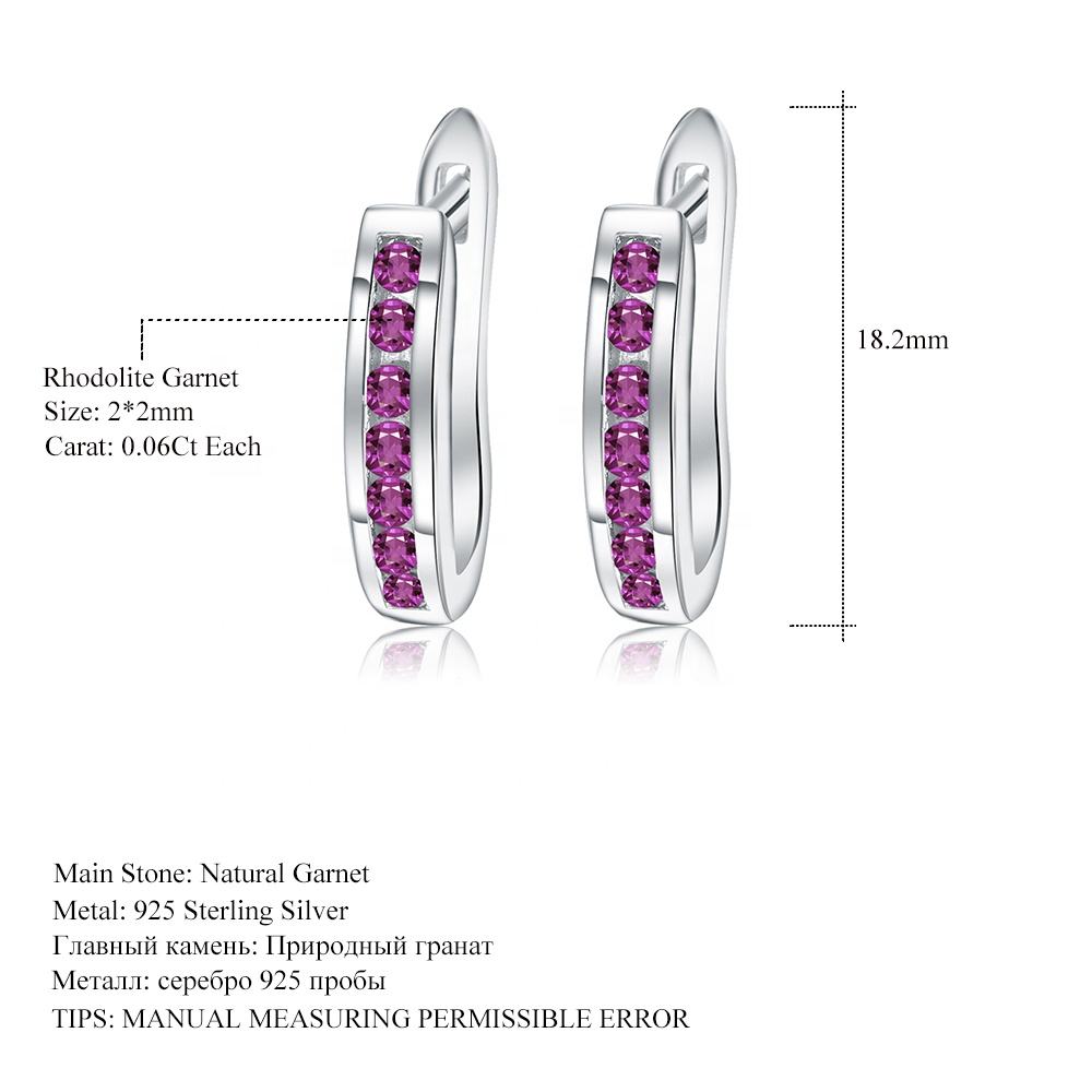 Garnet Sterling Silver Earrings