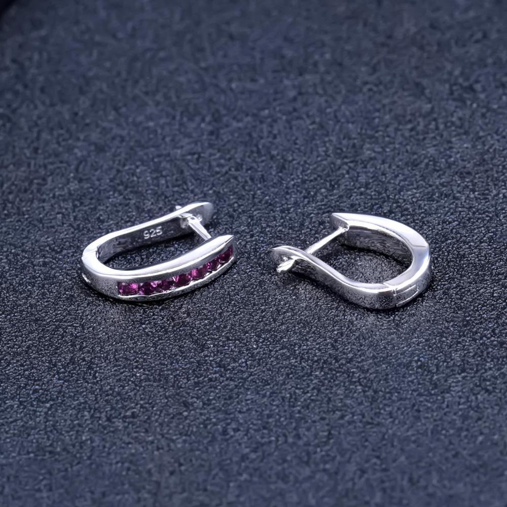 Garnet Sterling Silver Earrings