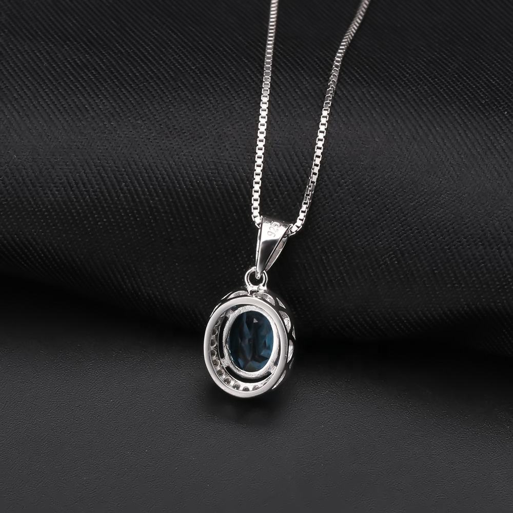 Swiss Blue Topaz Pendant Necklace
