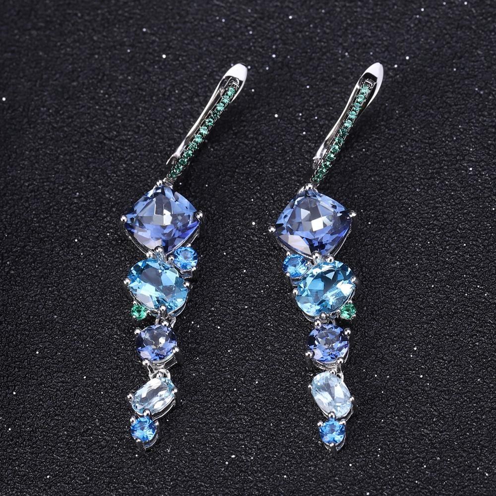 Mystic Quartz and Topaz Drop Earrings