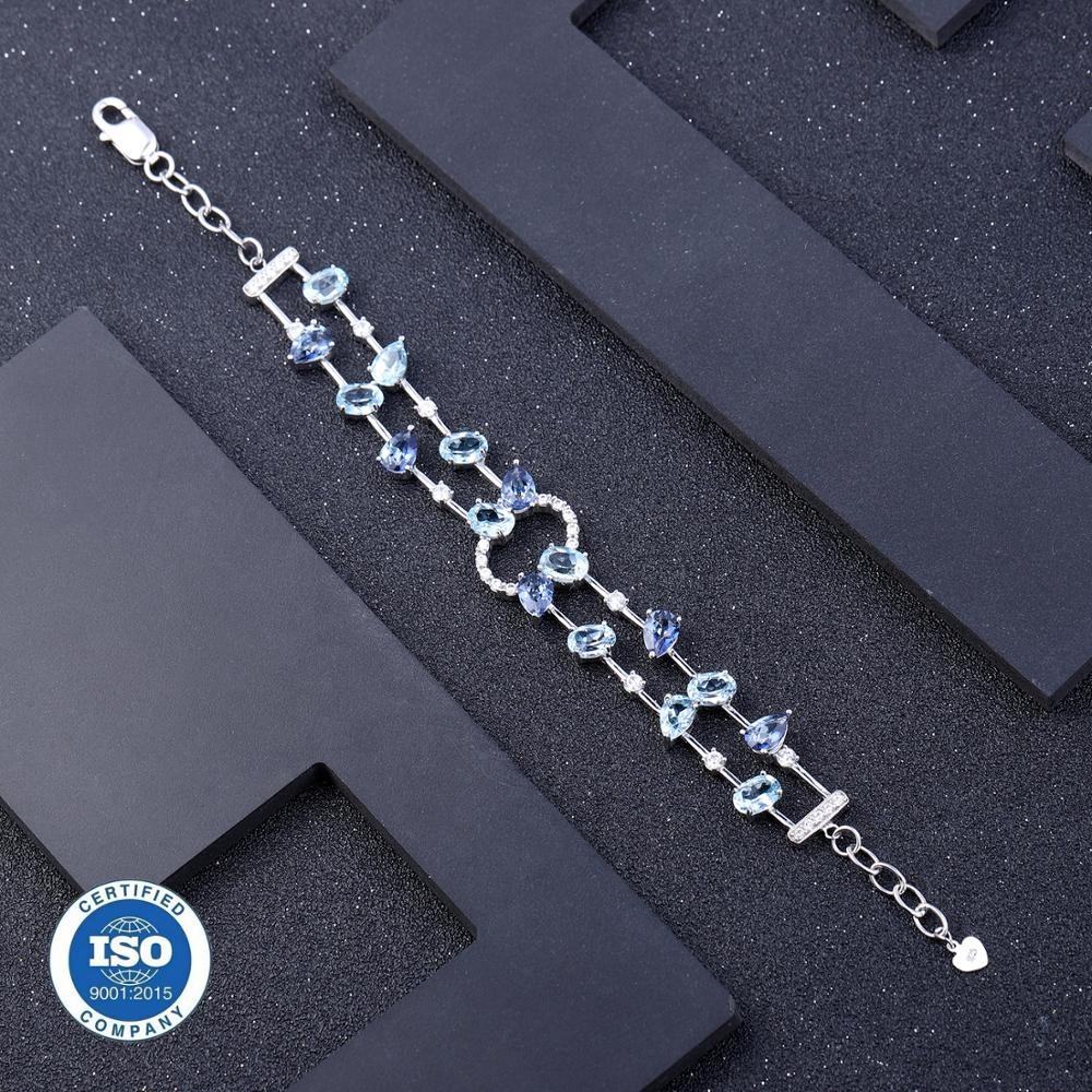 Sky Blue Topaz and Mystic Quartz Bracelet