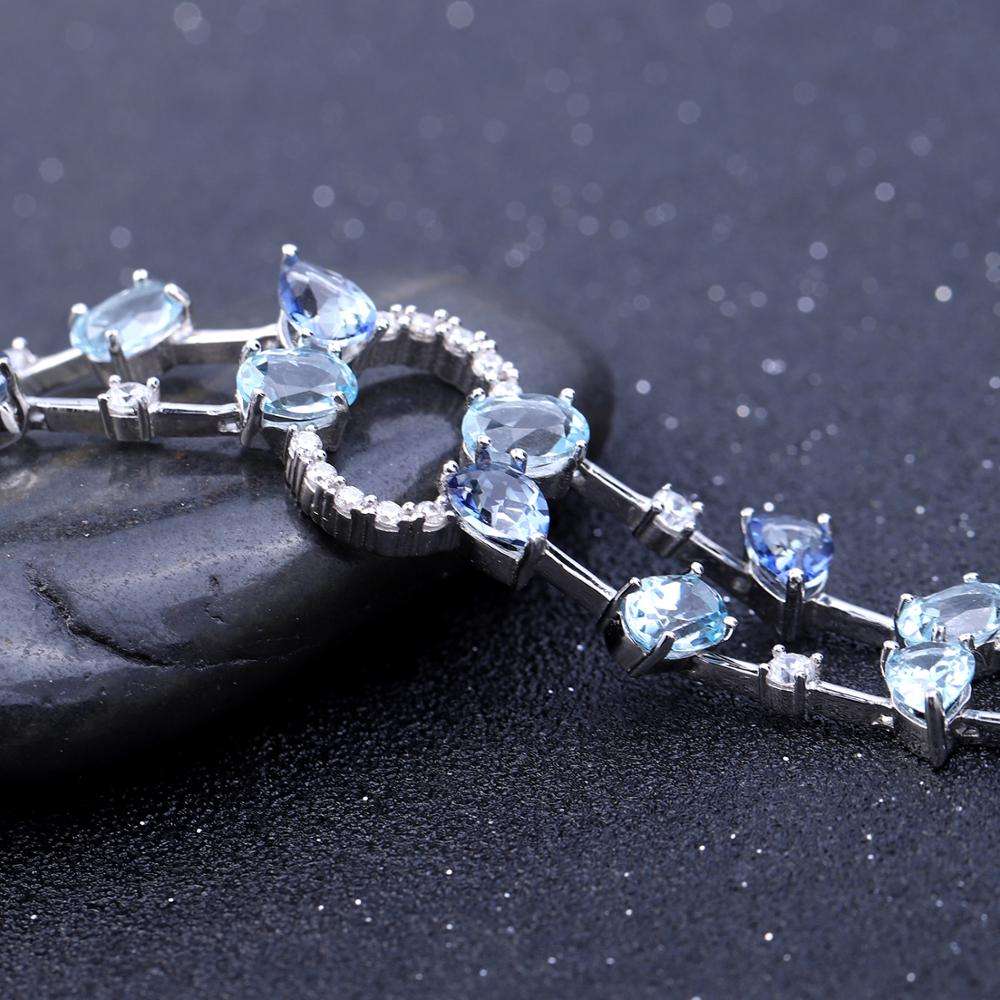 Sky Blue Topaz and Mystic Quartz Bracelet