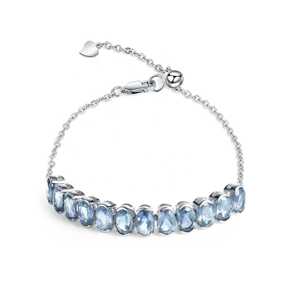 925 Sterling Silver Bracelet with Sky Blue Topaz
