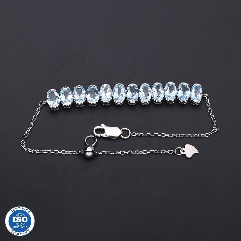 925 Sterling Silver Bracelet with Sky Blue Topaz