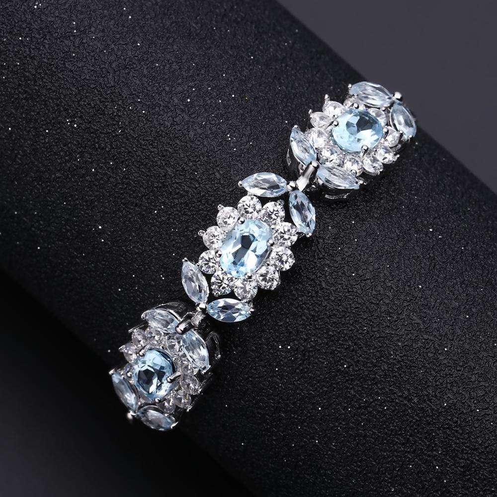 Sterling Silver Sky Blue Topaz Bracelet