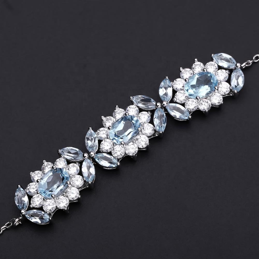 Sterling Silver Sky Blue Topaz Bracelet