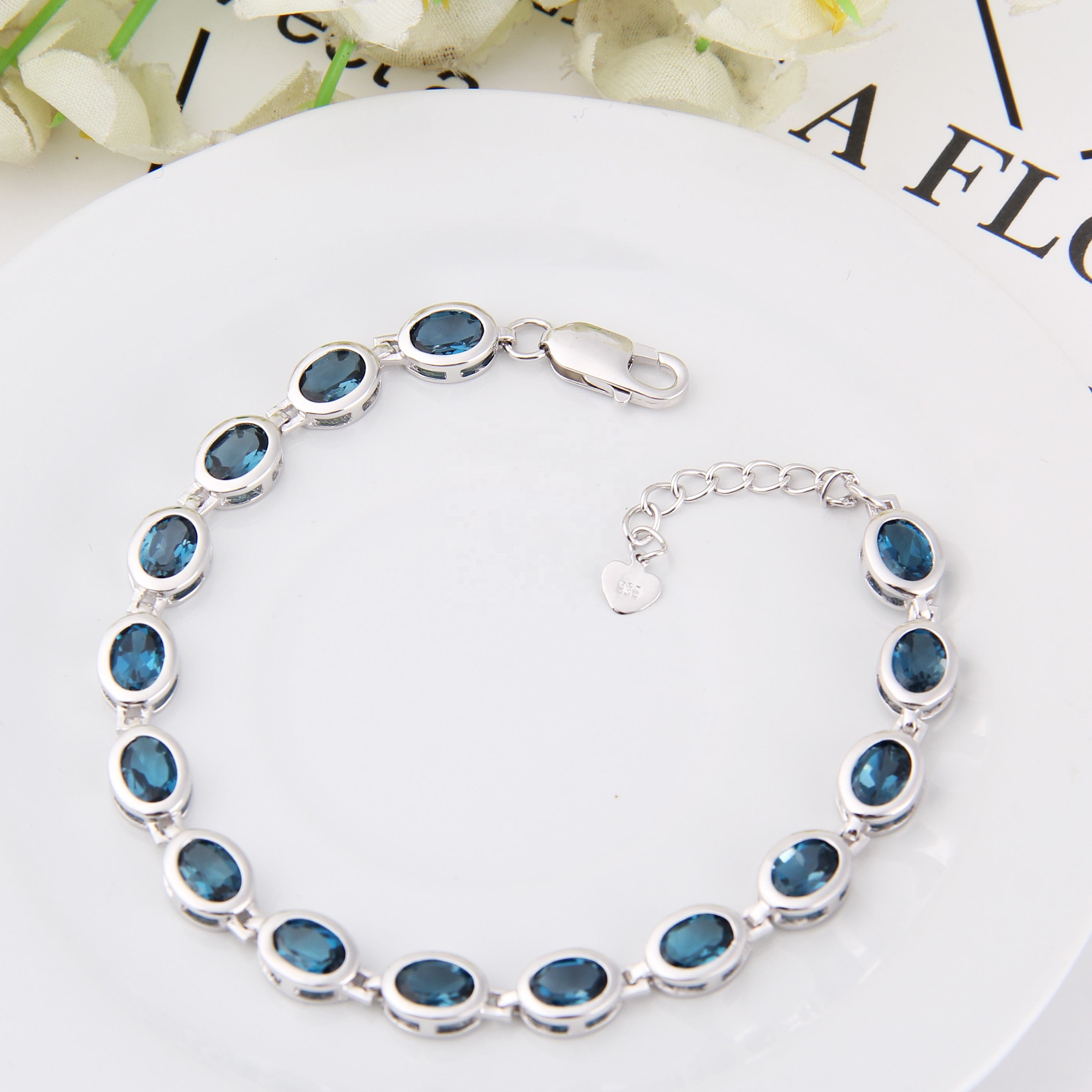 Elegant Blue Gemstone Bracelet
