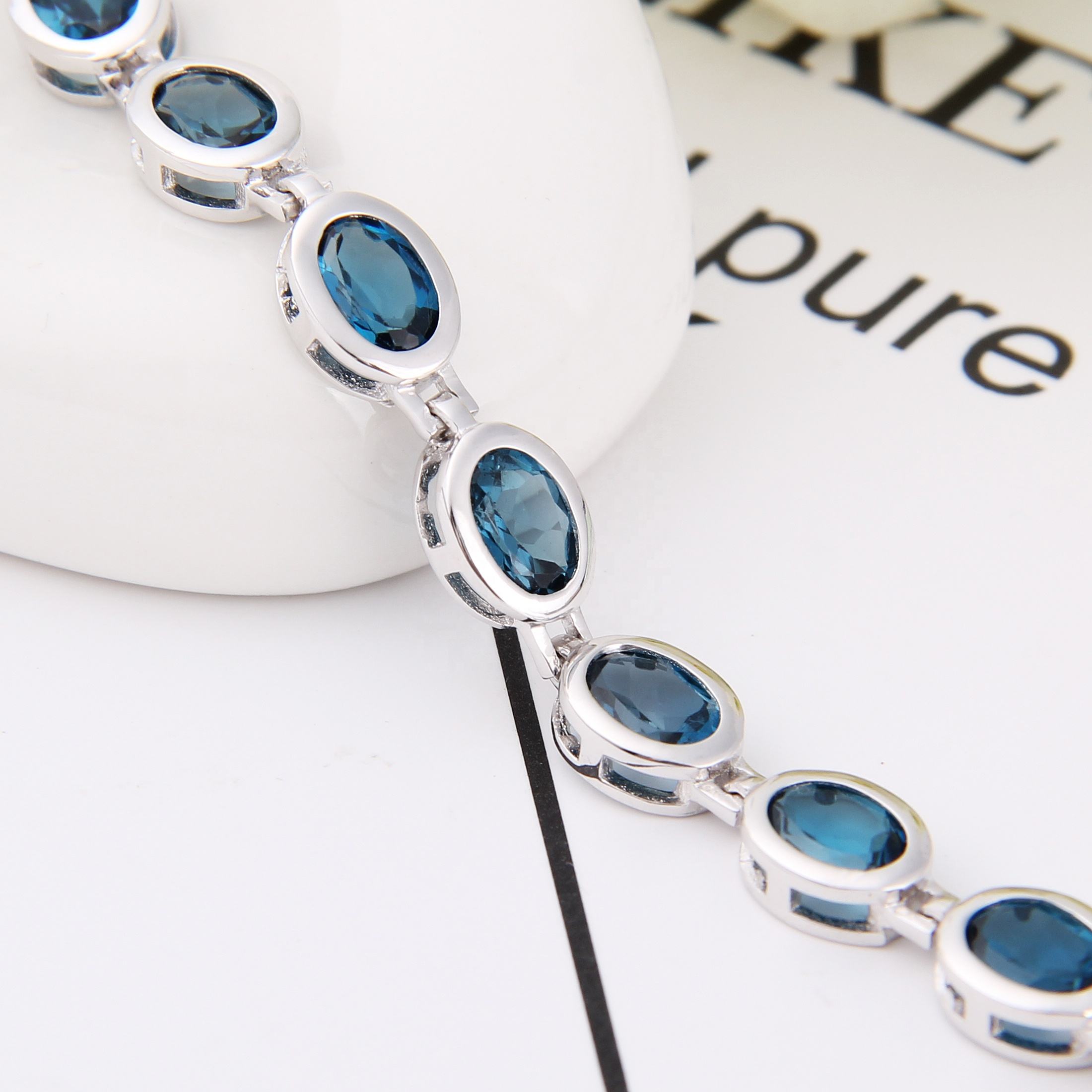 Elegant Blue Gemstone Bracelet