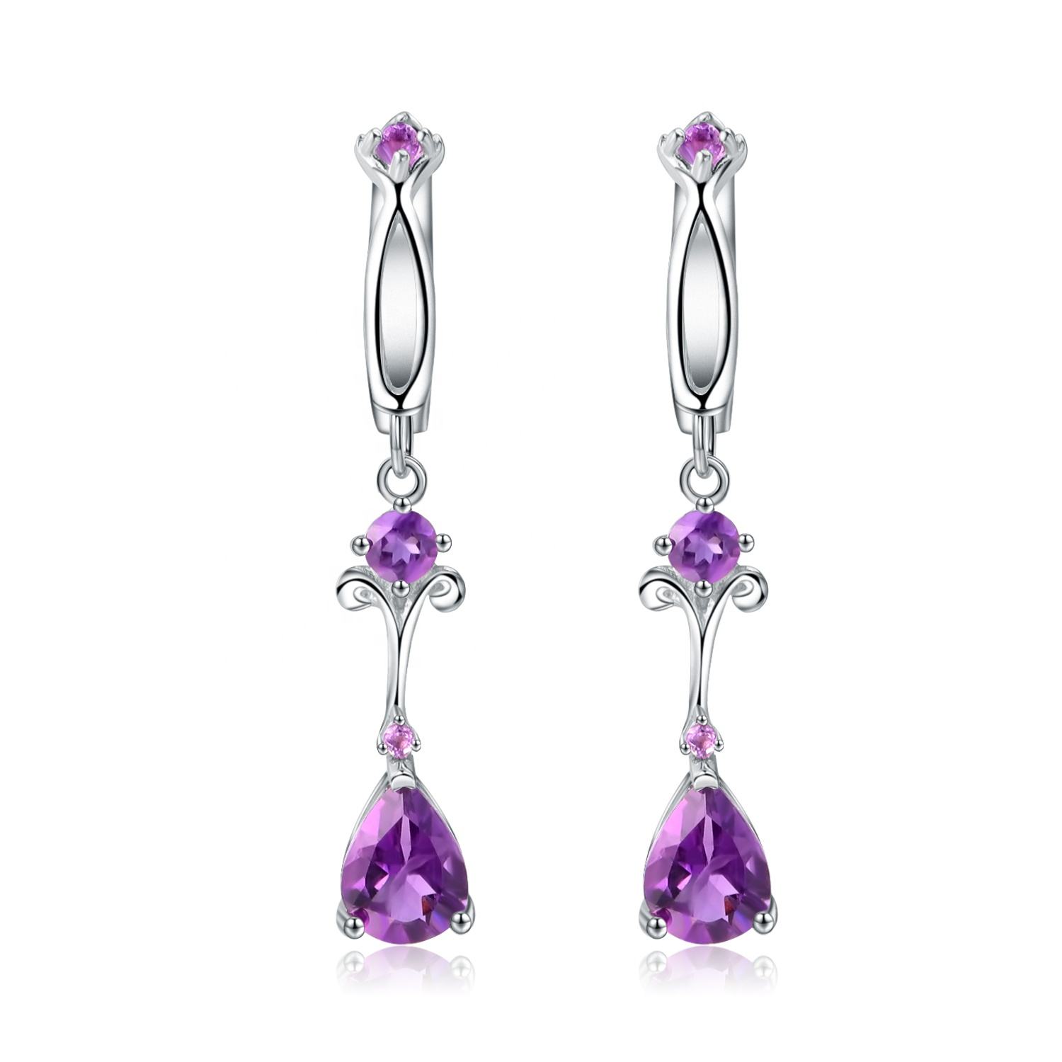Amethyst and Quartz Earrings