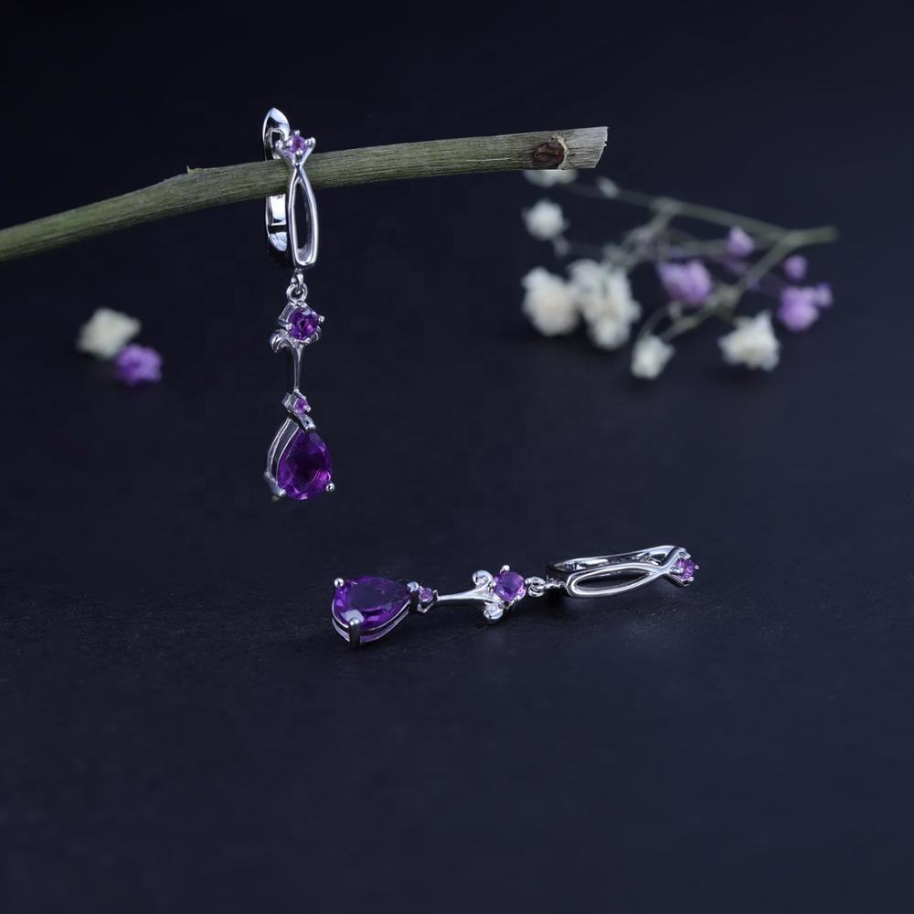 Amethyst and Quartz Earrings