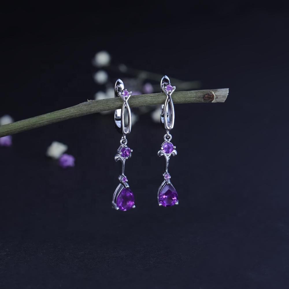 Amethyst and Quartz Earrings