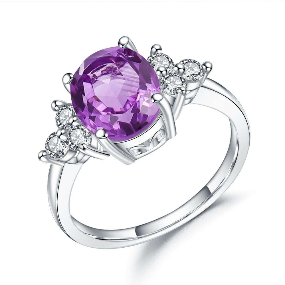 Amethyst and Cubic Zirconia Ring
