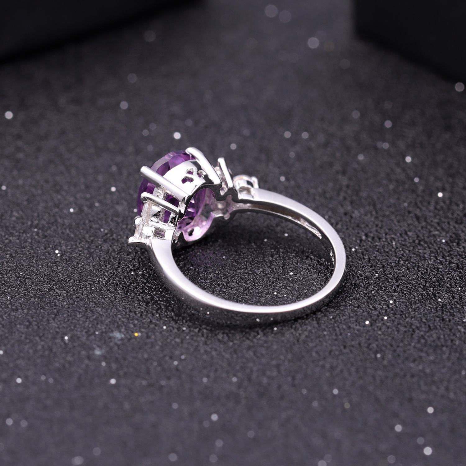 Amethyst and Cubic Zirconia Ring