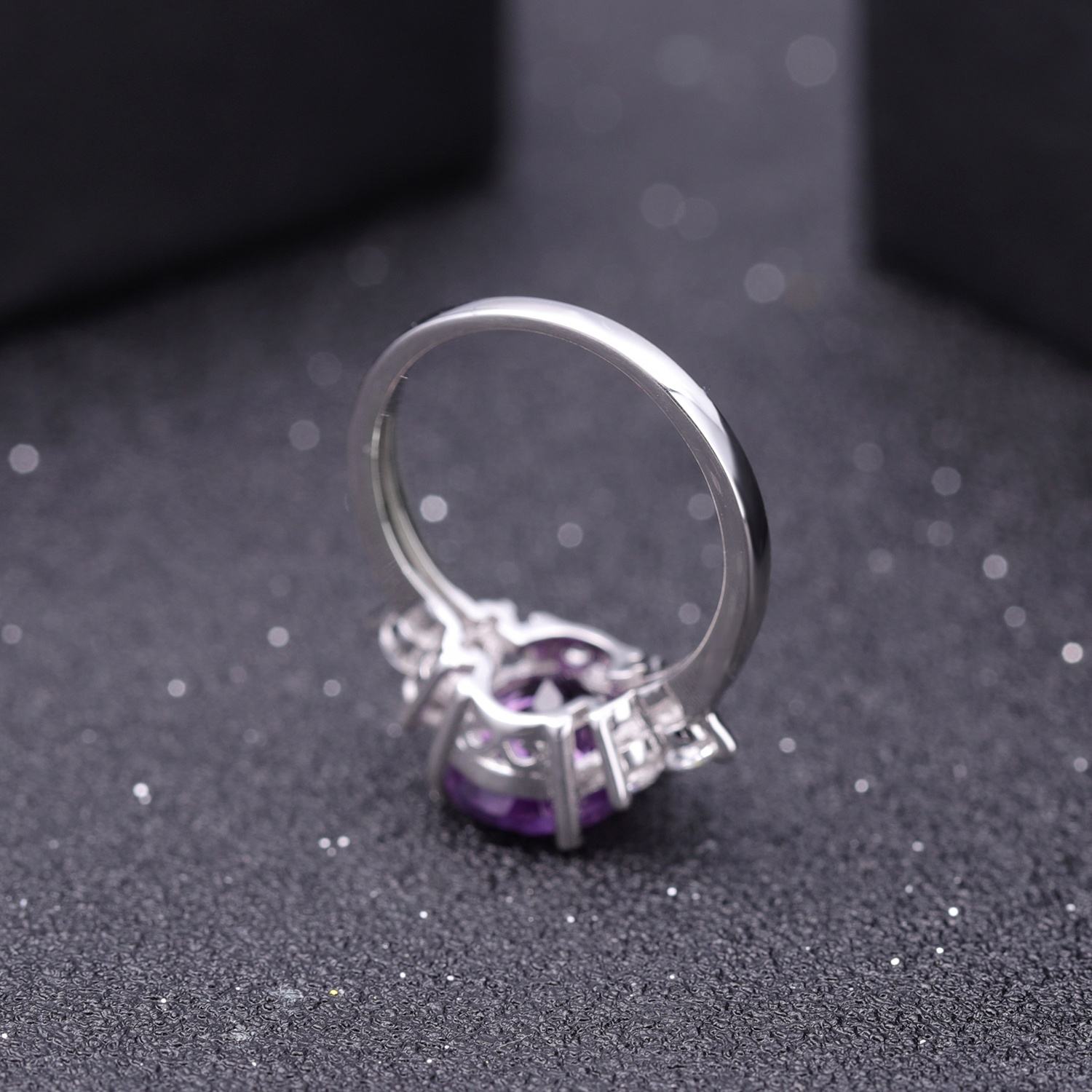 Amethyst and Cubic Zirconia Ring