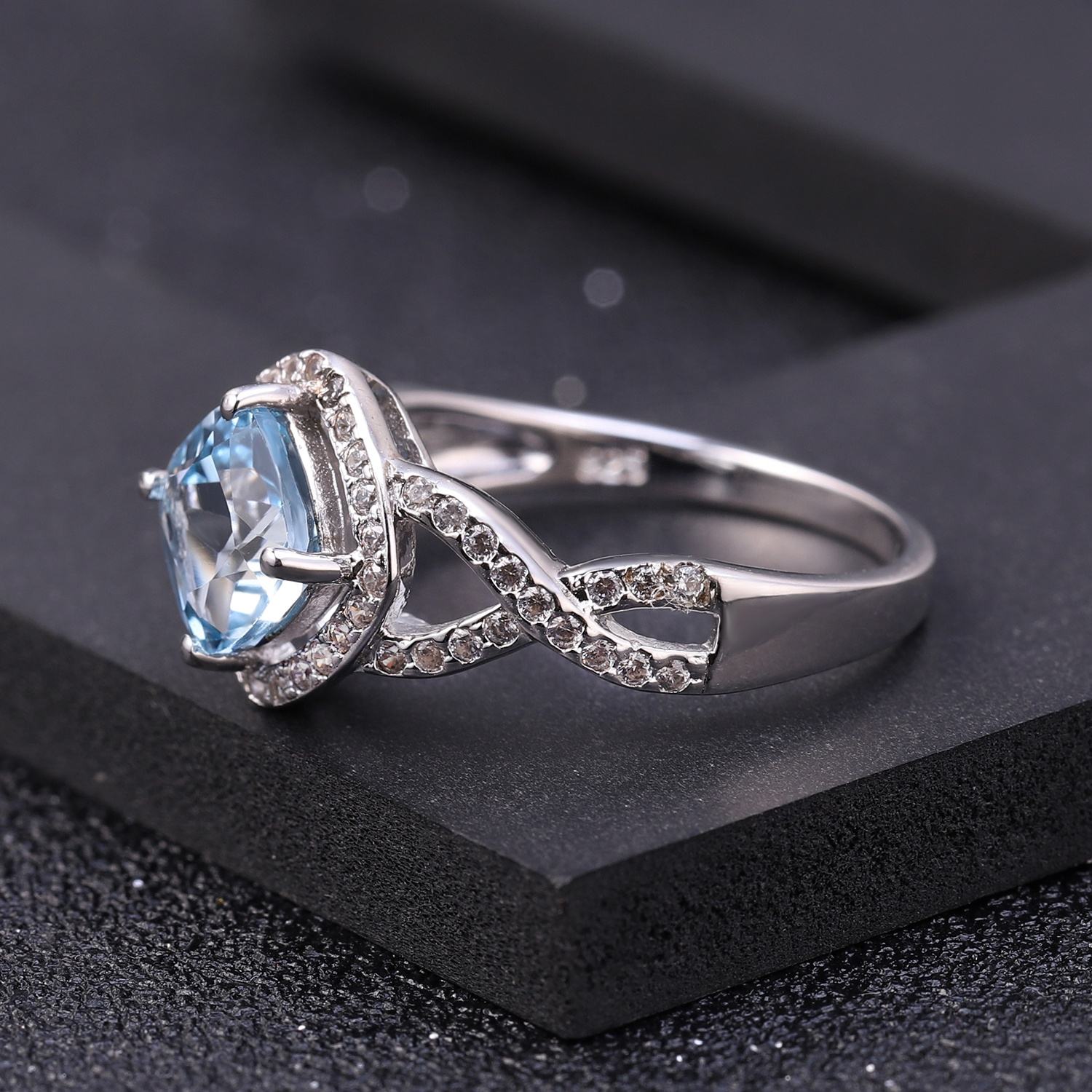 Sterling Silver Sky Blue Topaz Ring