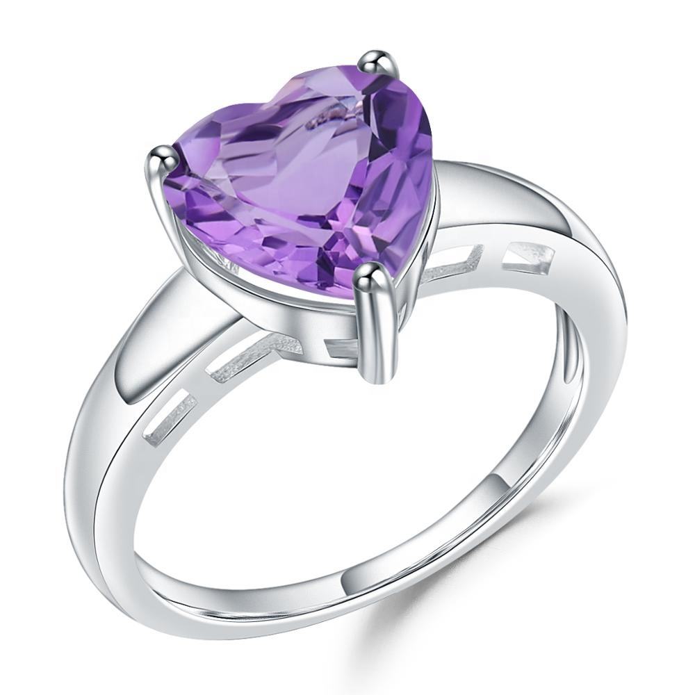 Heart-Shaped Amethyst Ring
