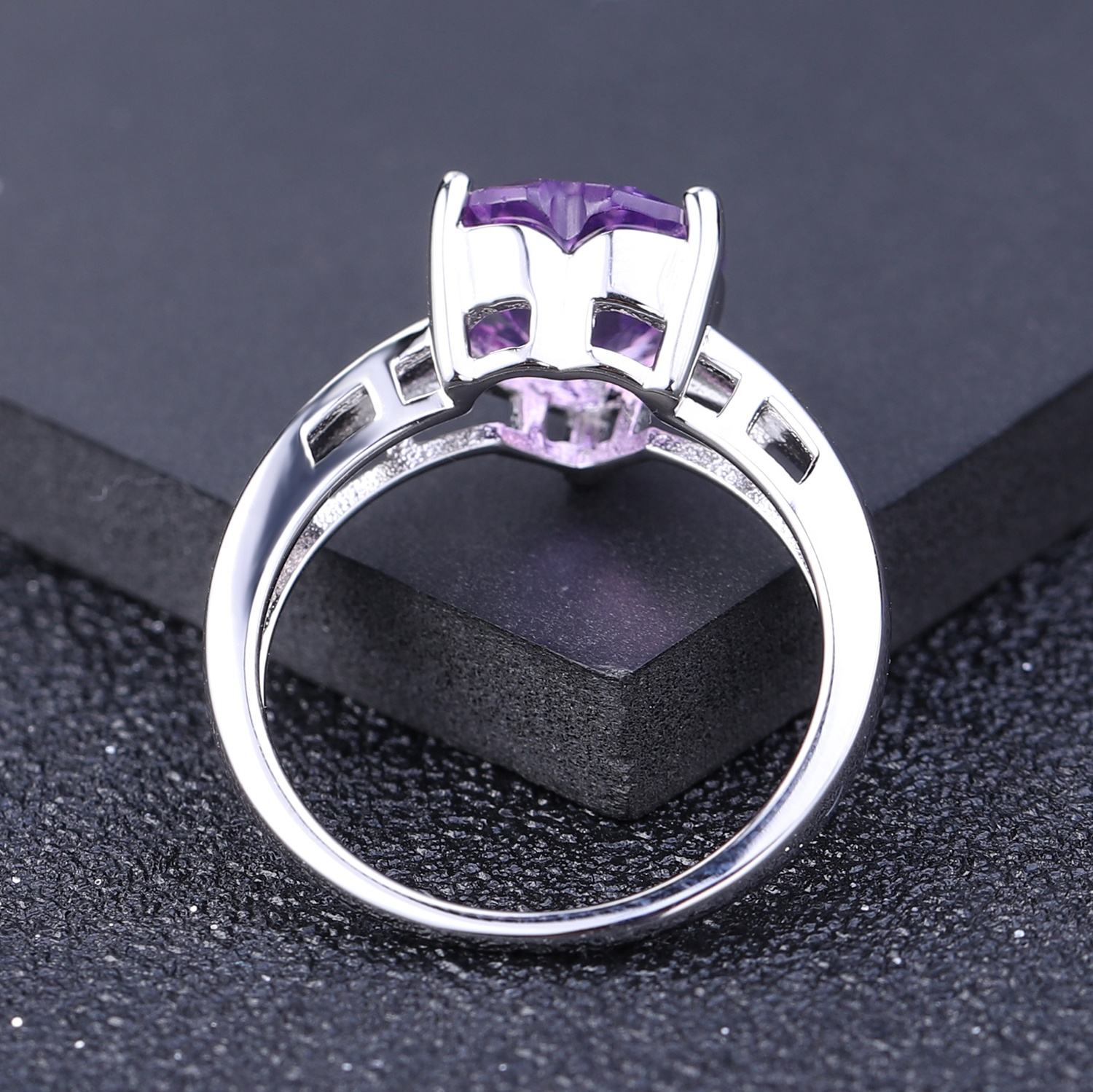 Heart-Shaped Amethyst Ring