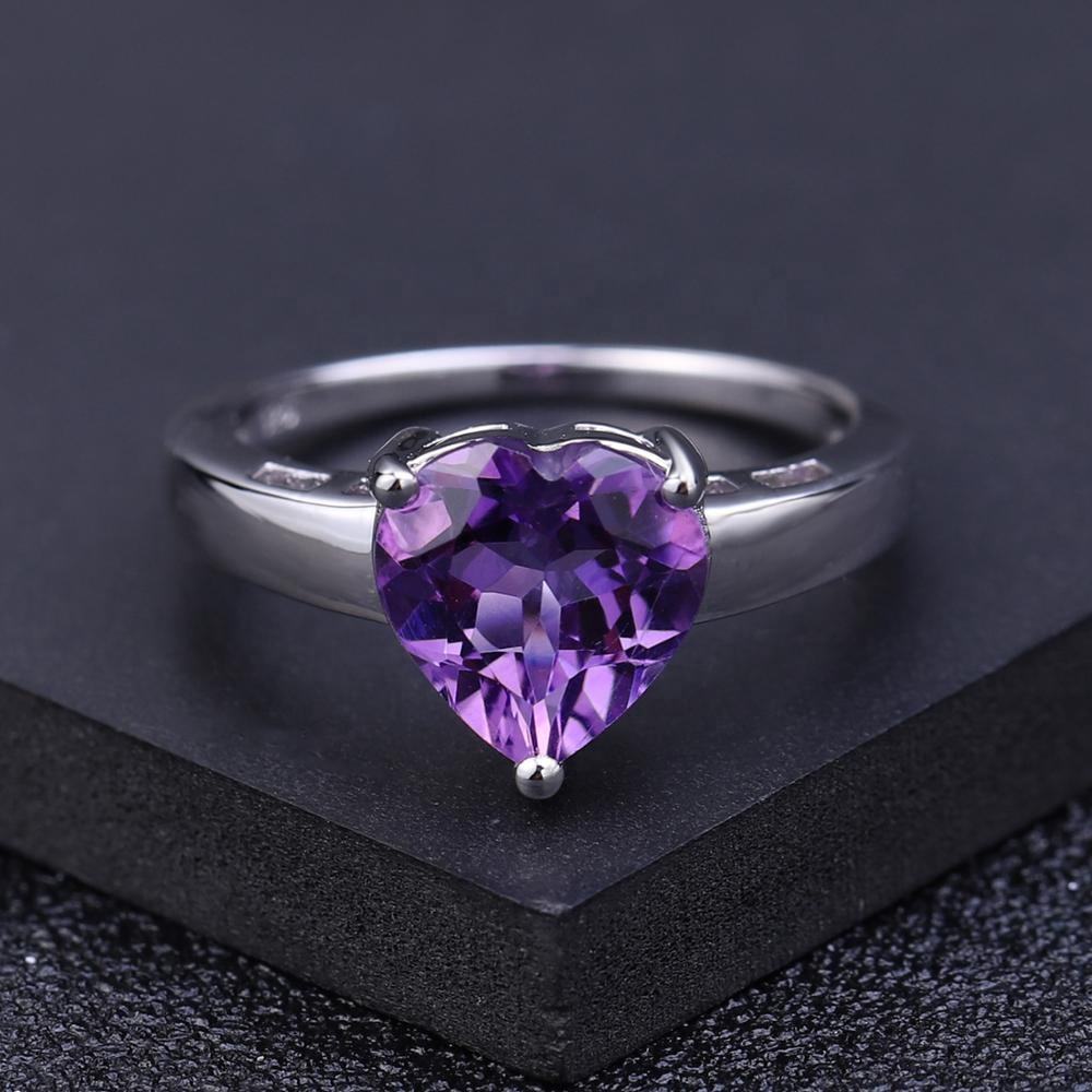 Heart-Shaped Amethyst Ring