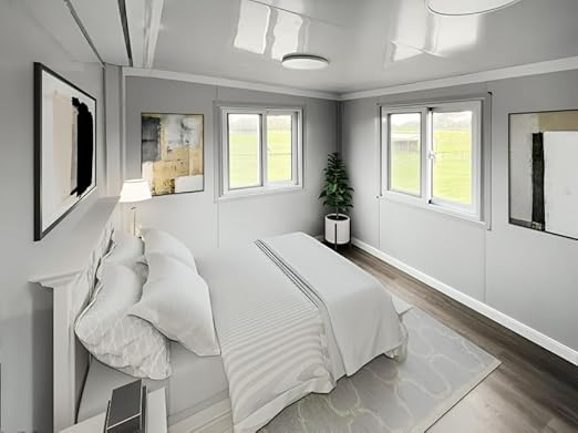 775 sq.ft Luxury Prefab House, 3 Bedroom 2 Living Room Modular House, Modern Portable Building with Kitchen, Bathroom, Furnished Interior, Ready-to-Move Prefabricated House for Family
