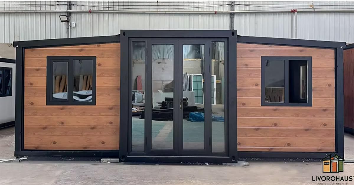 2BHK 388sqft Prefab House, Fully Furnished Container House with 2 Bedrooms, Luxury Bathroom, Kitchen & Living Room, 10-Minute Quick Install Steel Frame Modular House for Couples