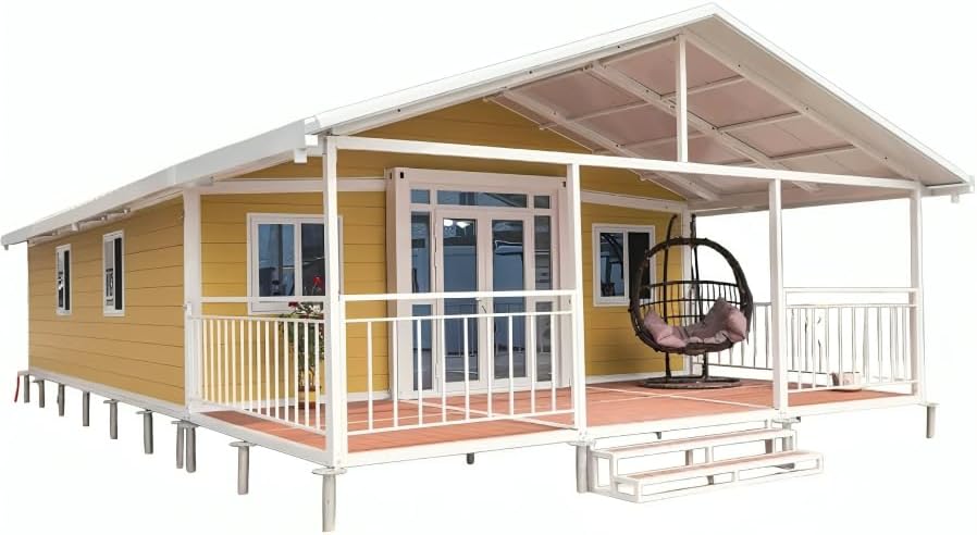 Prefab House 2BHK 388 sq.ft - Fully Furnished Modular House with Premium Bathroom, Equipped Kitchen & Versatile Living Space, Durable Steel Frame, Weather Resistant, Portable House