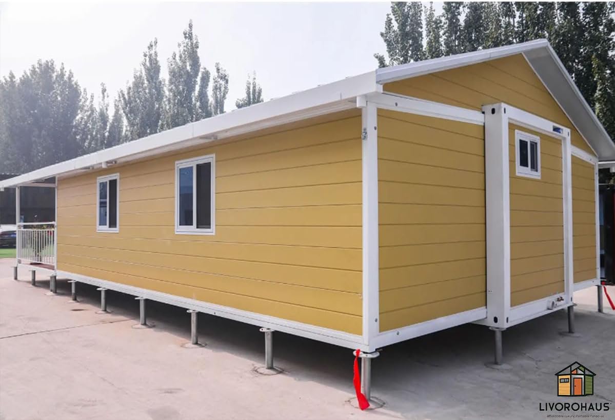 Prefab House 2BHK 388 sq.ft - Fully Furnished Modular House with Premium Bathroom, Equipped Kitchen & Versatile Living Space, Durable Steel Frame, Weather Resistant, Portable House