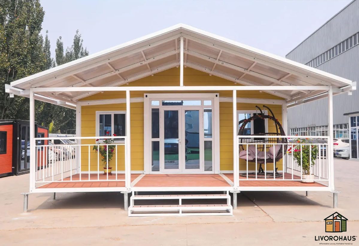 Prefab House 2BHK 388 sq.ft - Fully Furnished Modular House with Premium Bathroom, Equipped Kitchen & Versatile Living Space, Durable Steel Frame, Weather Resistant, Portable House