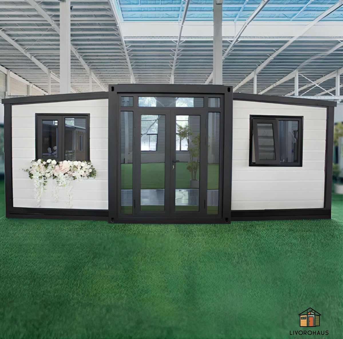 Prefab House 2BHK 388 sq.ft Fully Furnished Modular House with Premium Bathroom, Equipped Kitchen & Versatile Living Space, Durable Steel Frame, Weather Resistant, Portable House