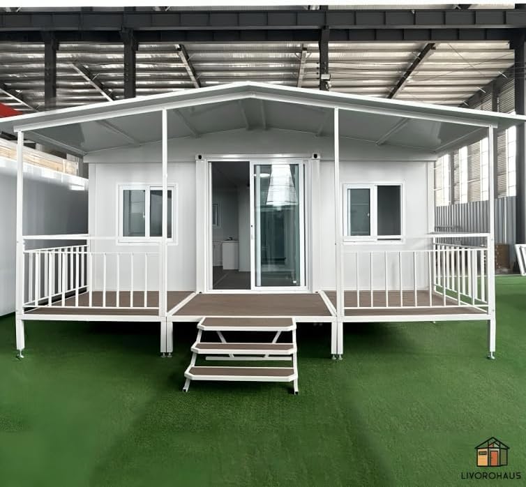 Prefab House 2BHK 388 sq.ft - Fully Furnished Modular House with Premium Bathroom, Equipped Kitchen & Versatile Living Space, Durable Steel Frame, Weather Resistant, Portable House