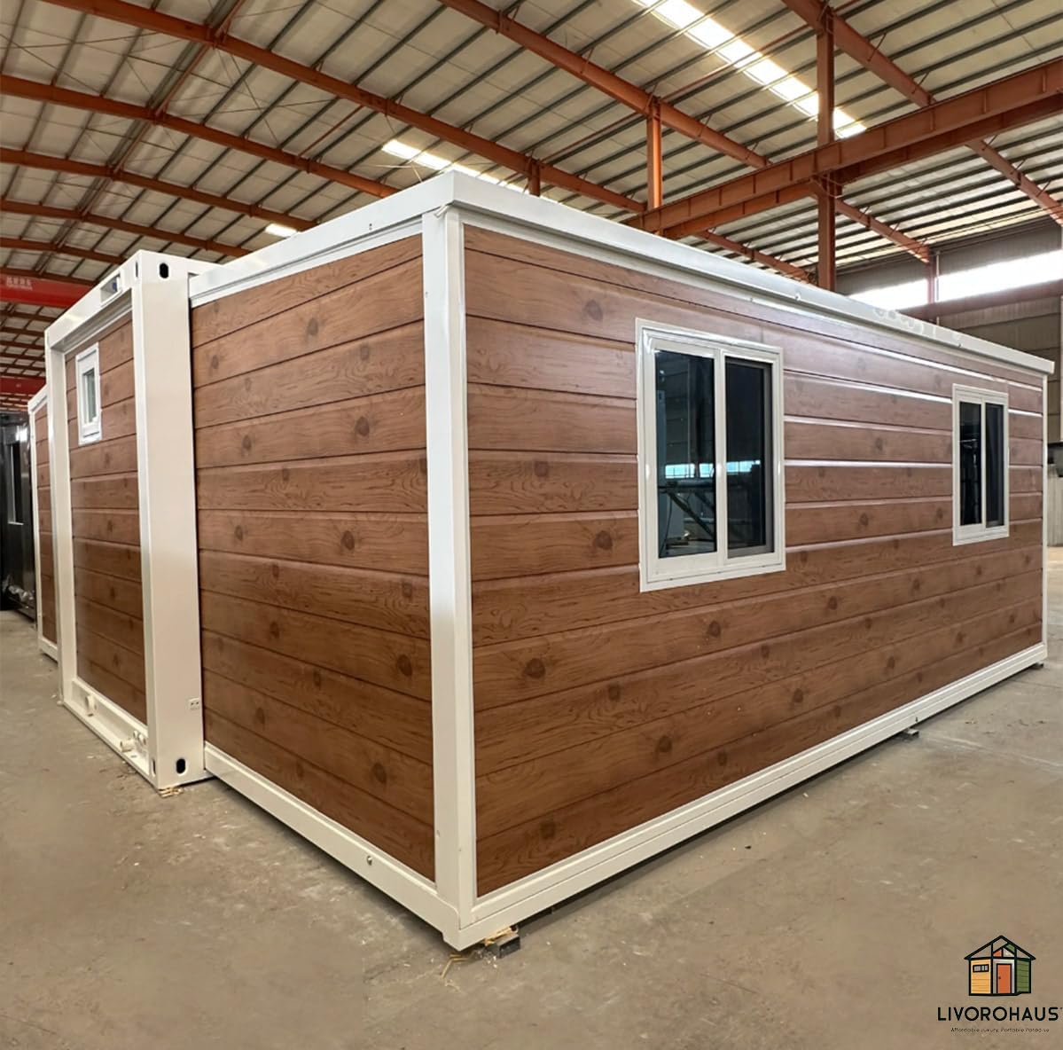 2BHK 388sqft Prefab House, Fully Furnished Container House with 2 Bedrooms, Luxury Bathroom, Kitchen & Living Room, 10-Minute Quick Install Prefab Modular House for Family